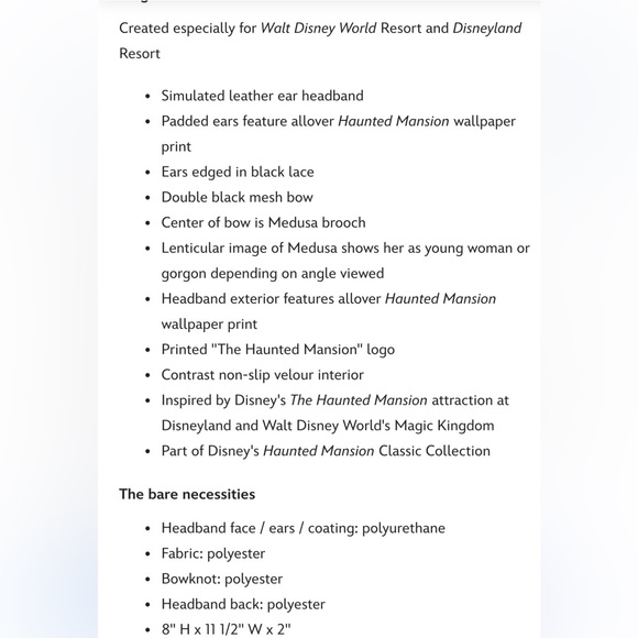 Disney Haunted Mansion Ear Headband - Picture 5 of 5